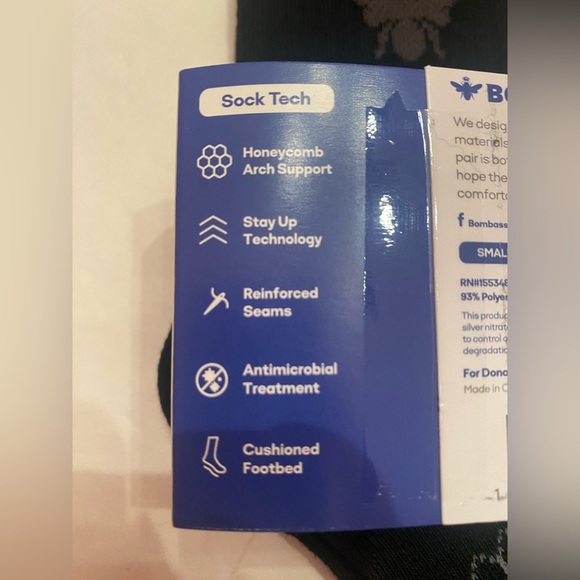 Bombas 2 Pairs Unisex Black Socks Size Small - Picture 5 of 8